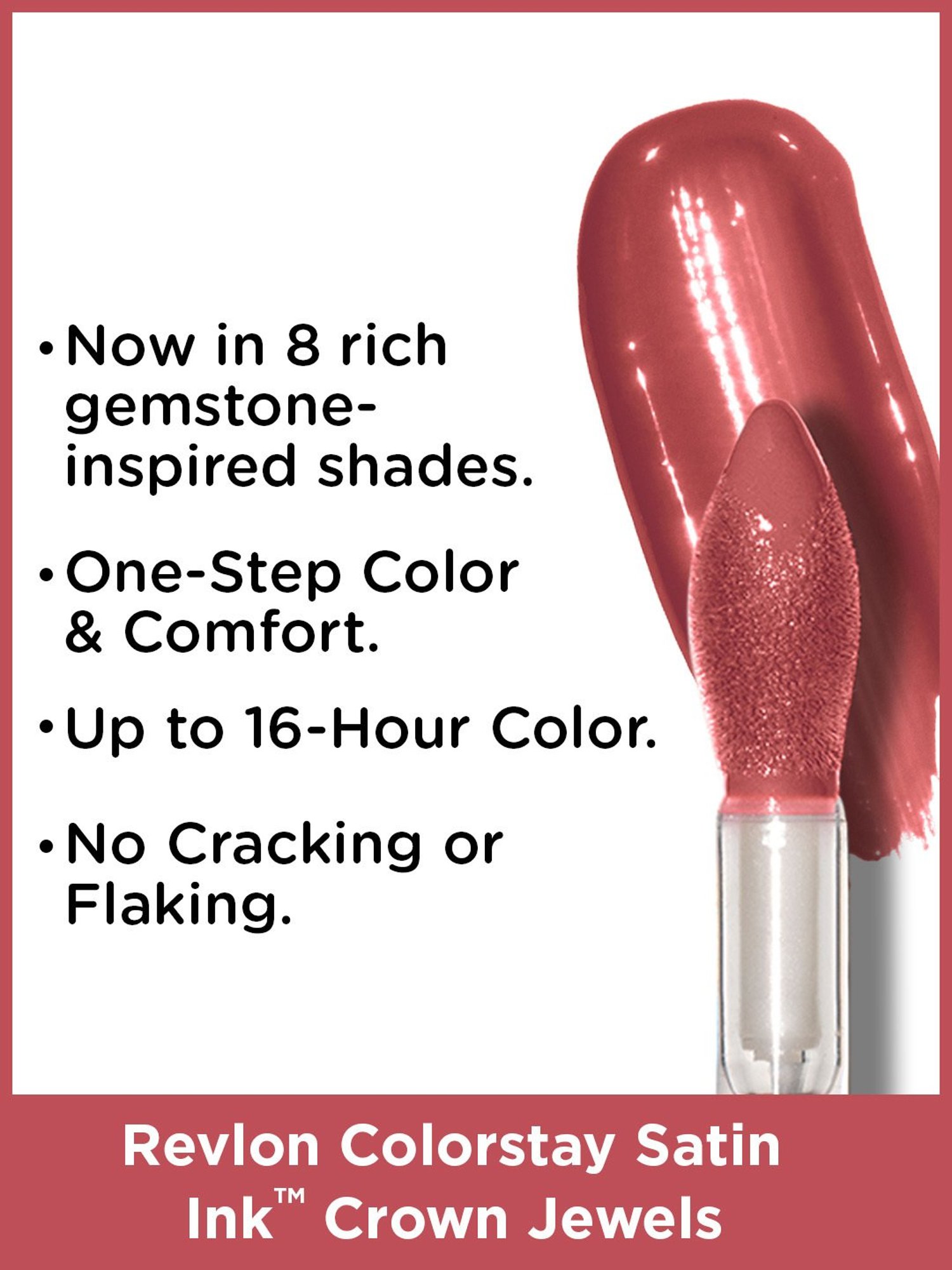Revlon ColorStay Satin Ink Crown Jewels Liquid Lipstick Majestic Rose - 5 ml