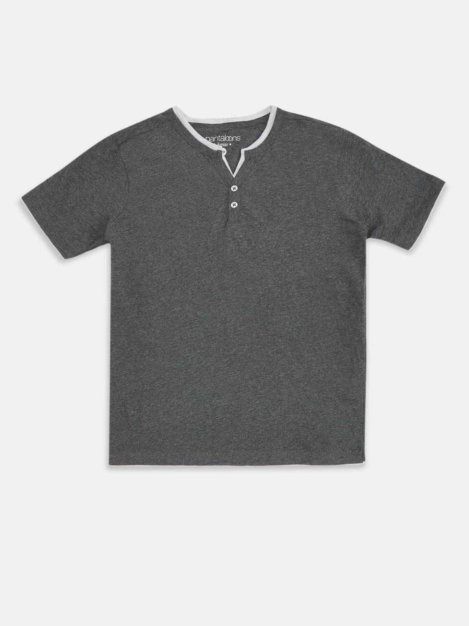 Pantaloons Baby Kids Anthra Grey Cotton Regular Fit T-Shirt
