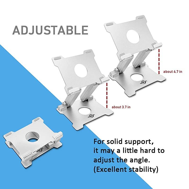 Quality Tablet StandAdjustable Foldabele EyeLevel Aluminum Solid Up to 15in Tablets Holder for Microsoft Surface Series TabletsiPad SeriesSamsung Galaxy Tabs Kindle FireEtcSilver