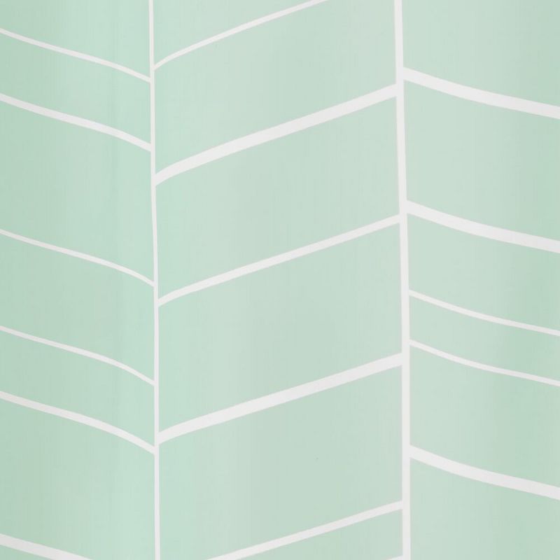 mDesign 3 Piece Decorative Bathroom Accessory Set, Curtain, Rug, Can - Mint/Gray