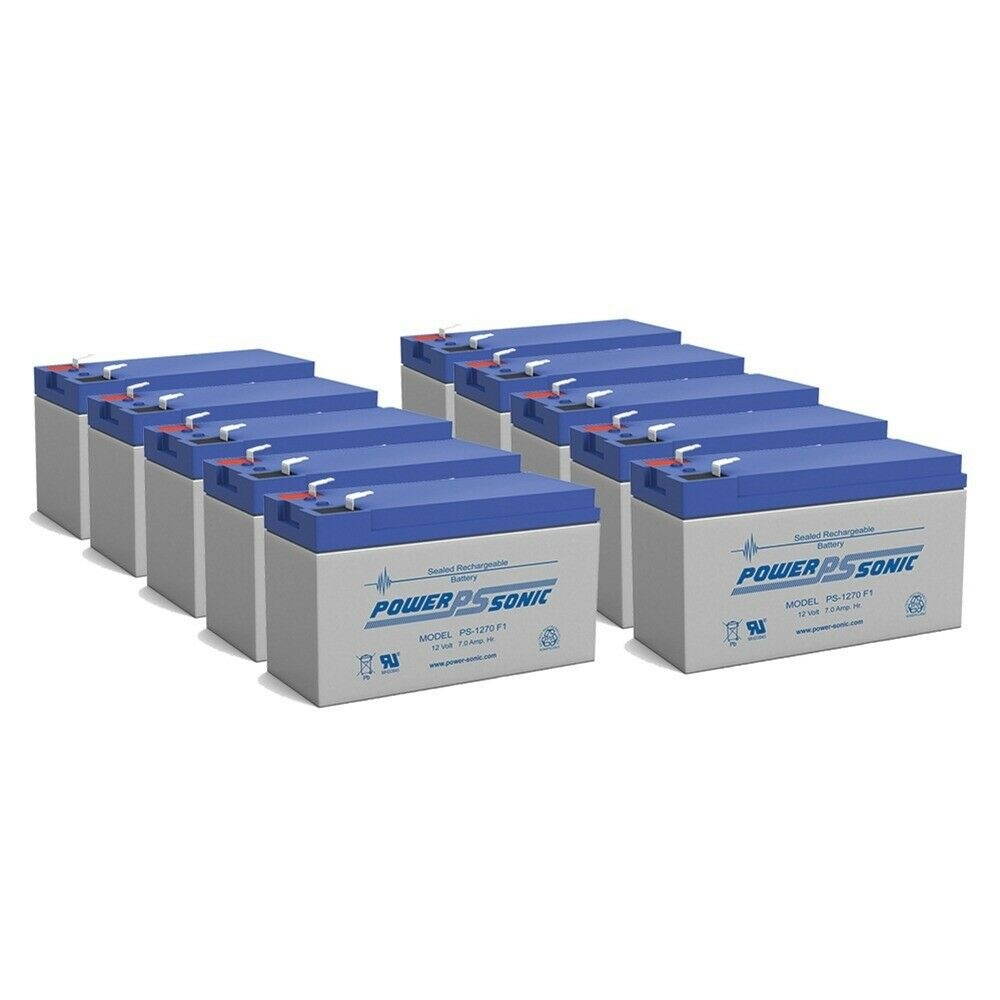 Power-Sonic 12V 7Ah Battery Replacement for Liebert GXT 10000T-208 UPS - 10 Pack