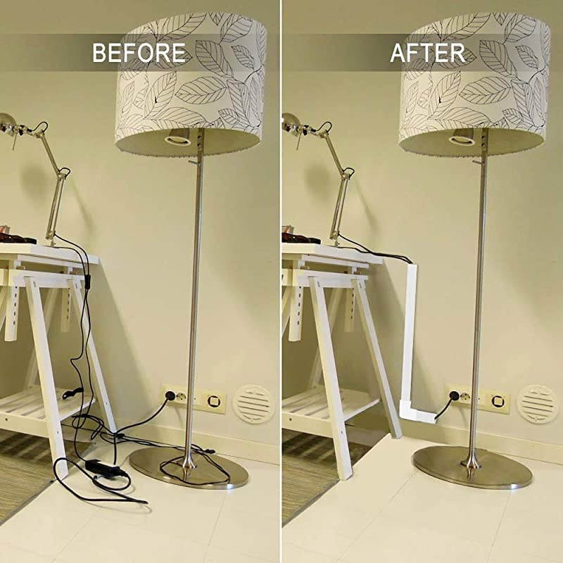 Concealer Management Raceway Kit 10 White Channels Cord Hider Kit to Hide Wires for Wall Mount TV Offices and Computers 157 X 091 X 051 InchLWH