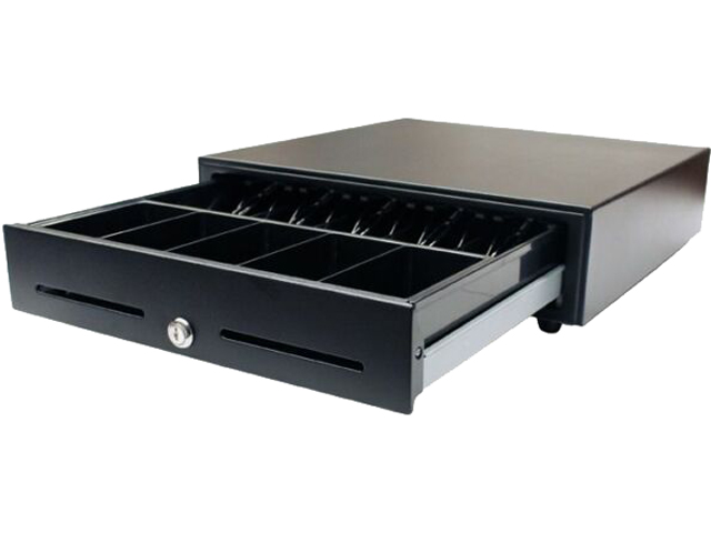 PARTNER TECH 6E410 ACCESSORY CASH DRAWER 5 BILL 5 COIN BLACK EPSON CABLE INCLUDED