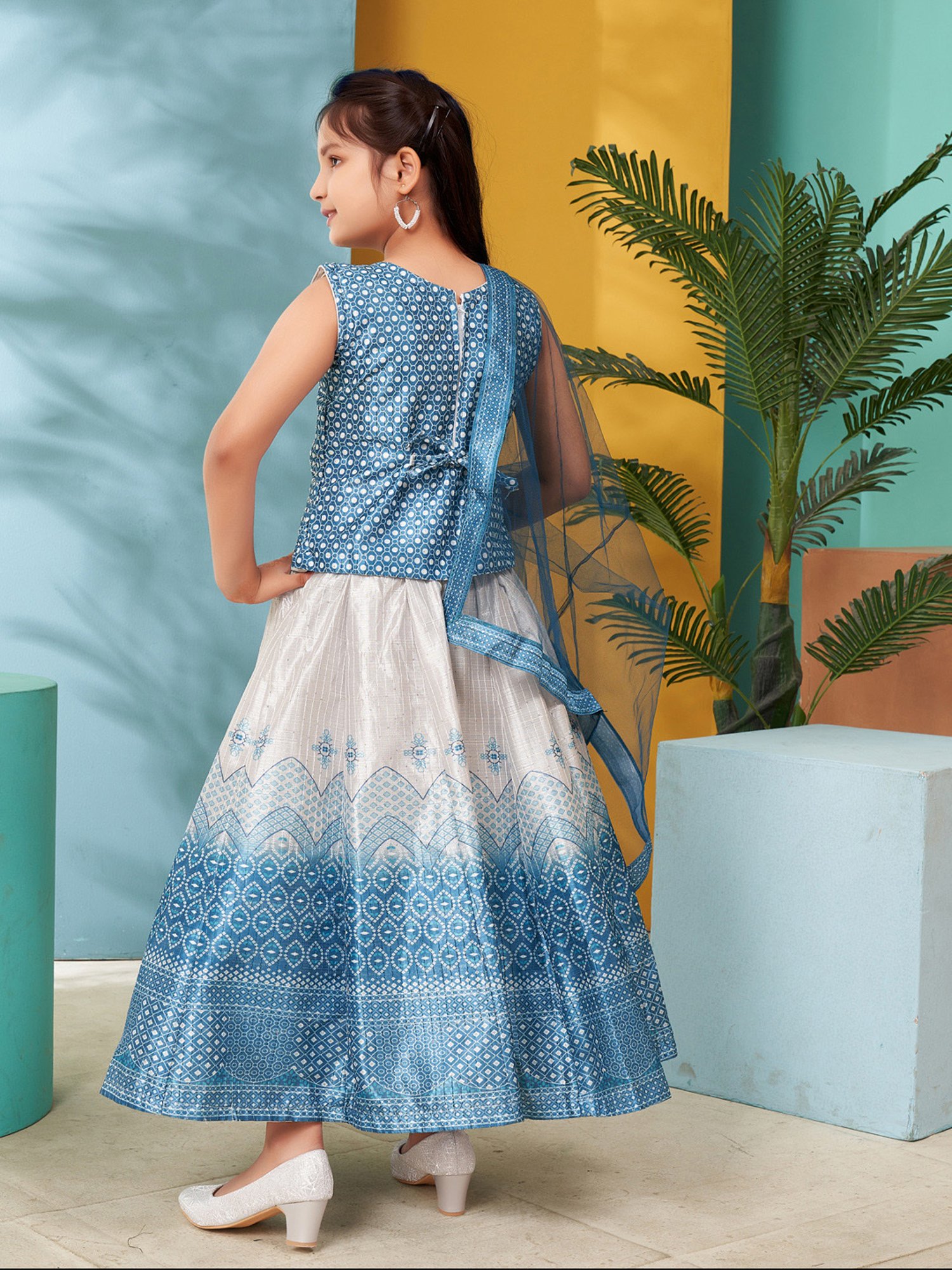 A Little Fable Kids Red & Beige Embellished Lehenga Choli