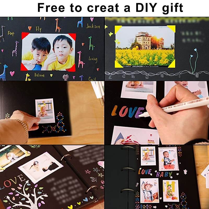 Scrapbook Photo Album Heart Scrapbook Album 10x10 50 Pages Hardcover Vintage Leather ThreeRing Binder Picture Booth Albums for Anniversary Wedding Guest Family Memory Travelling