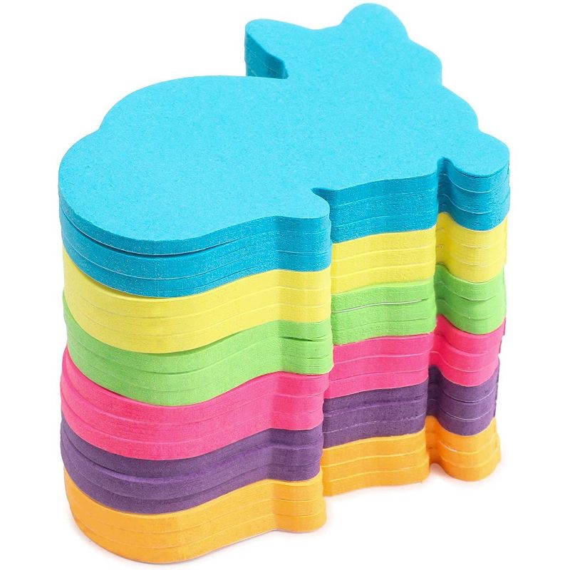 18-Pack Small Cat Shapes Sticky Notes, Cute Self-stick Memo Note Pads, 6 Neon Colors