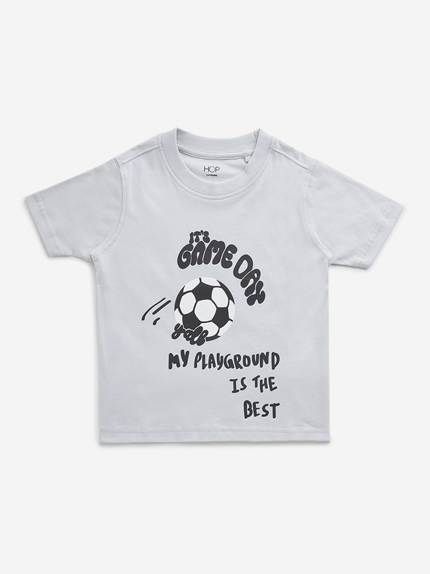 HOP Kids by Westside Grey Sports-Inspired Cotton T-Shirt