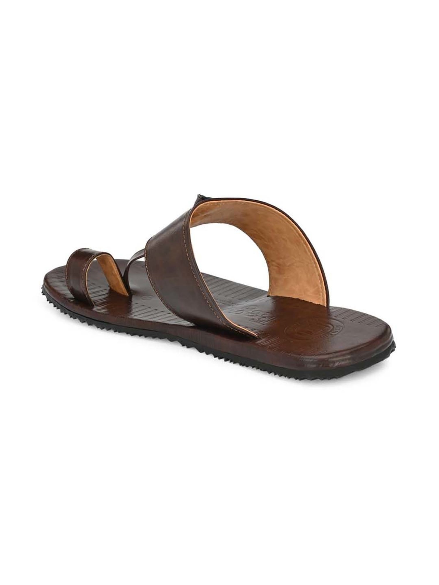 Eego Italy Men's Brown Toe Ring Sandals