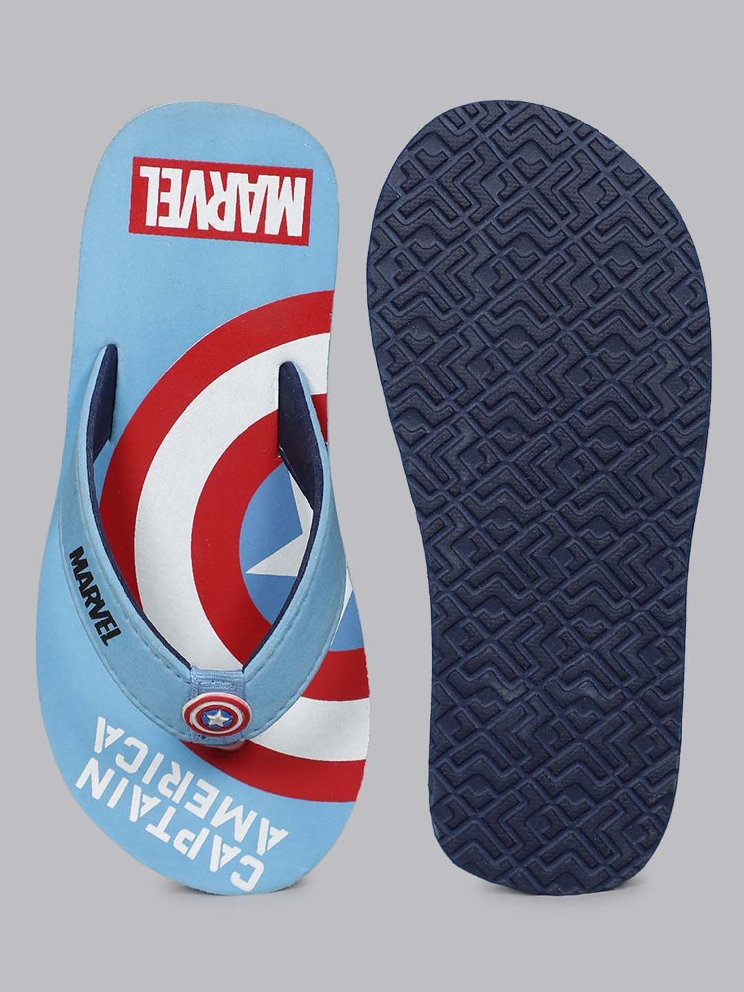 Yellow by Westside Blue & Grey Slingback Slides