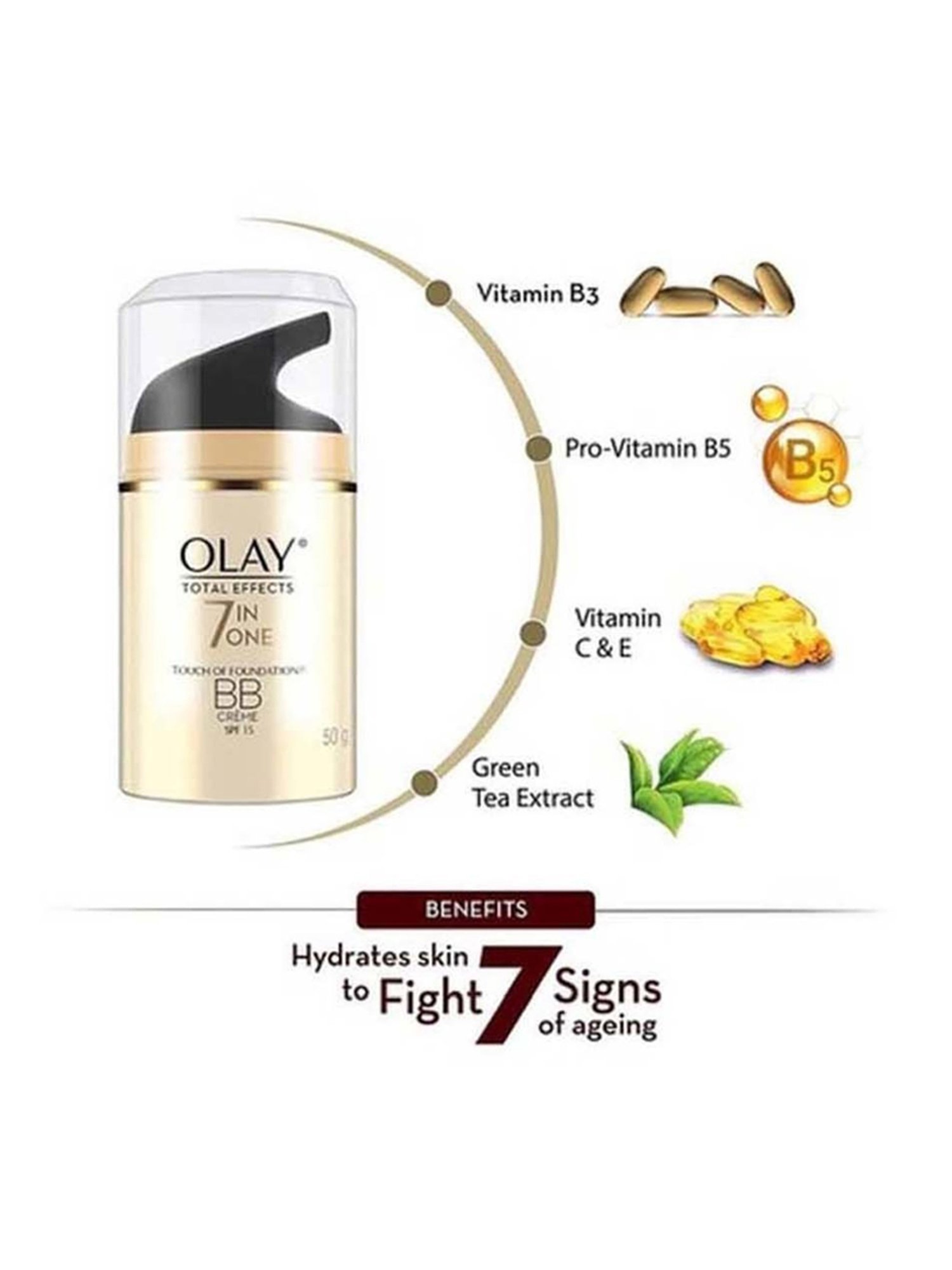 Olay Total Effects 7 In One Touch of Foundation BB Creme SPF 15 - 50 gm