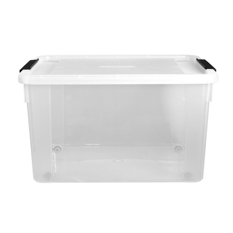 Home Logic 58qt Latching Storage Box with Wheels Clear