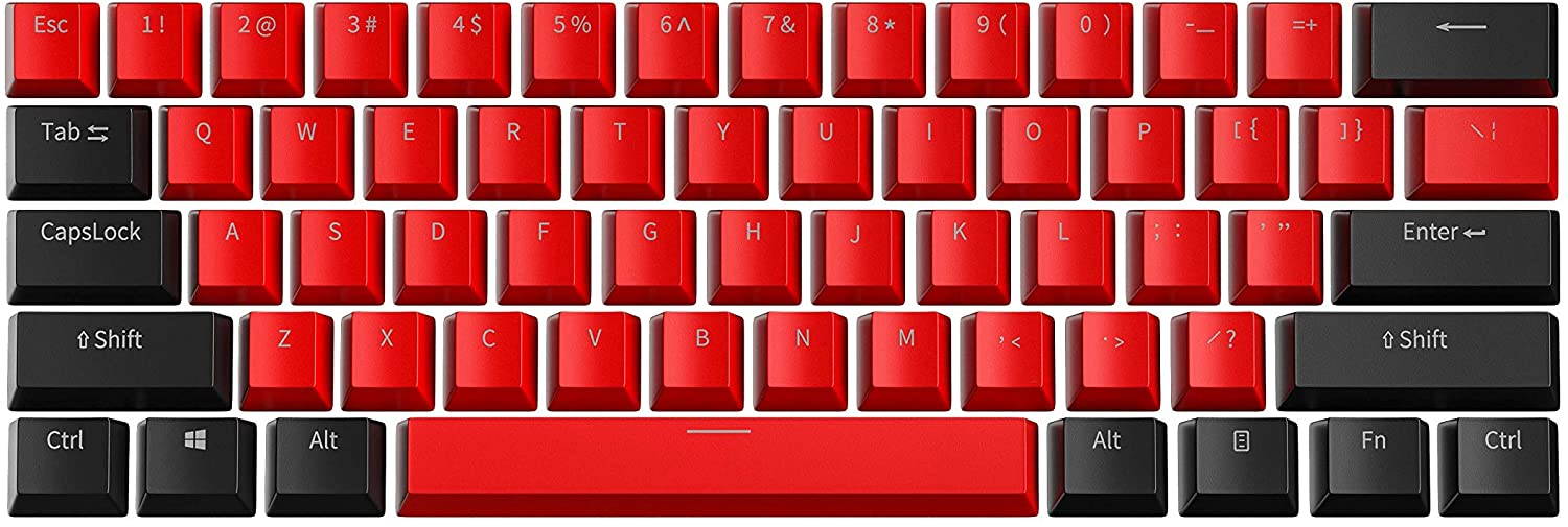 CUUWE 61 PBT Keycaps for 60 Percent Keyboard, Backlit Keycap Set for Mechanical Gaming Keyboard OEM Profile Keycaps with Key Puller for Cherry MX Switches GH60/RK61/GK61/Annie pro 2
