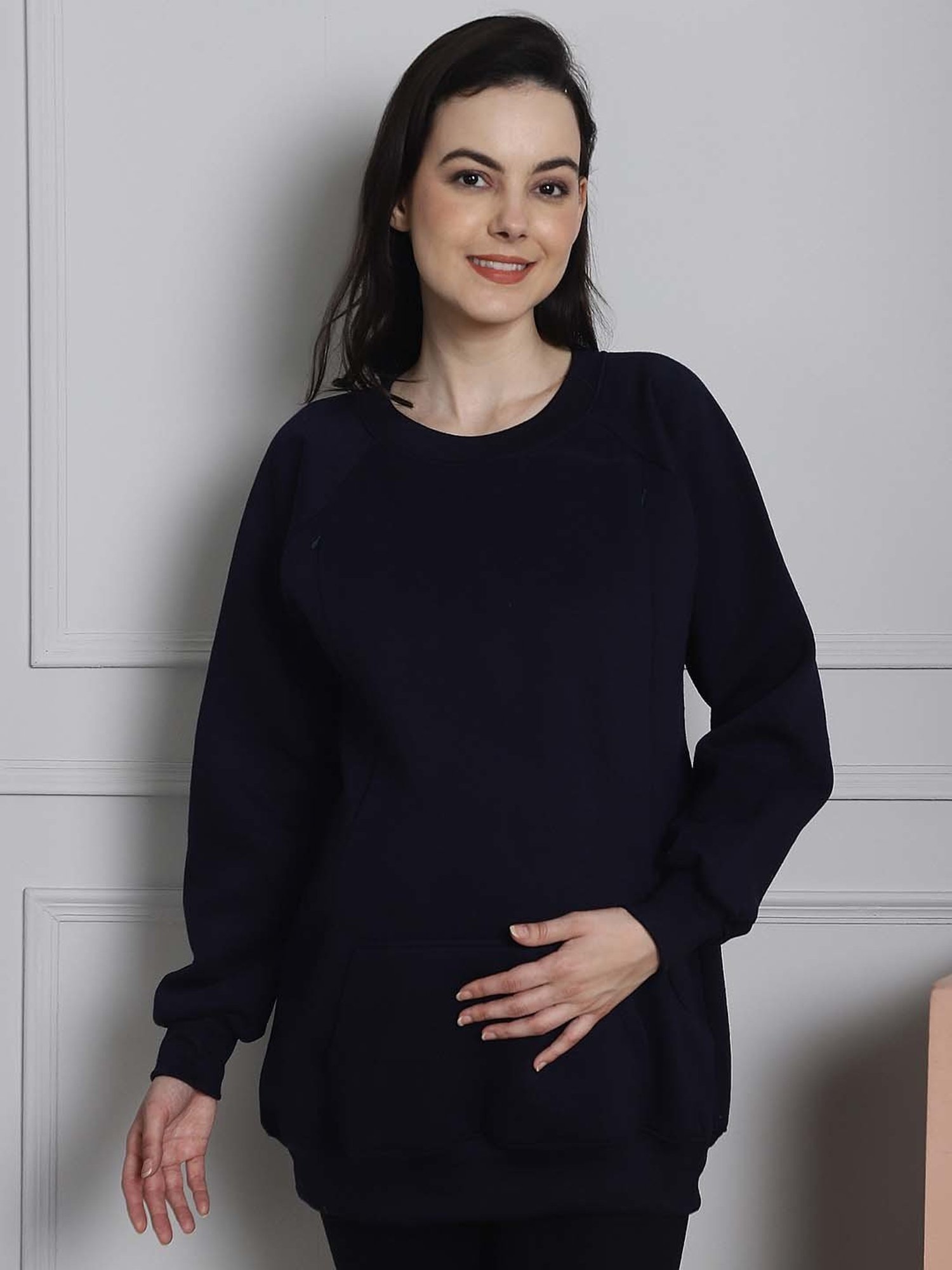 Secret Wish Navy Maternity Pullover