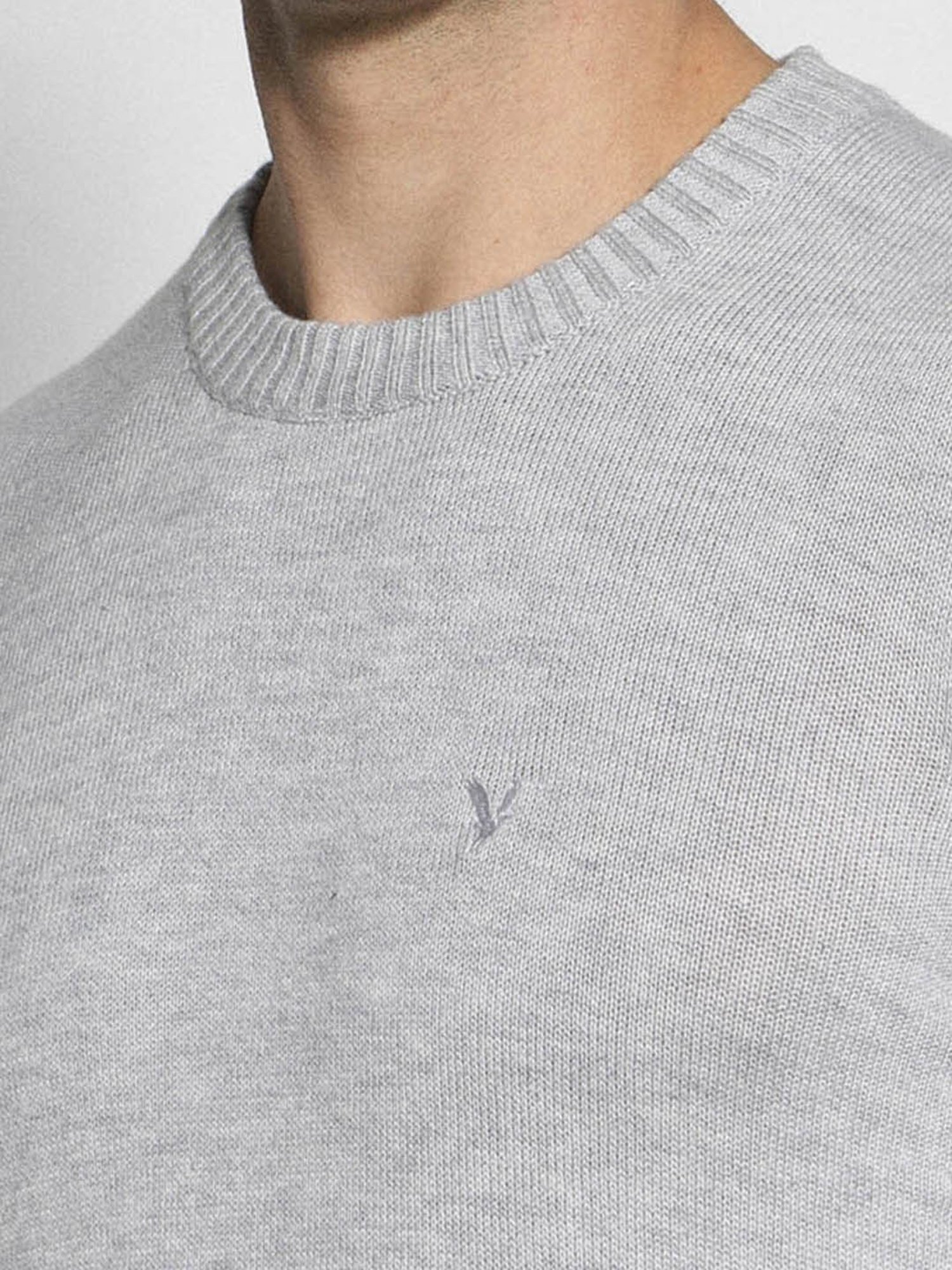 American Eagle Grey Regular Fit Self Pattern Sweater