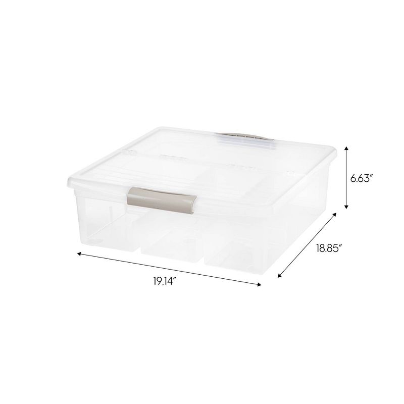 IRIS Large Divided Media Storage Box Clear
