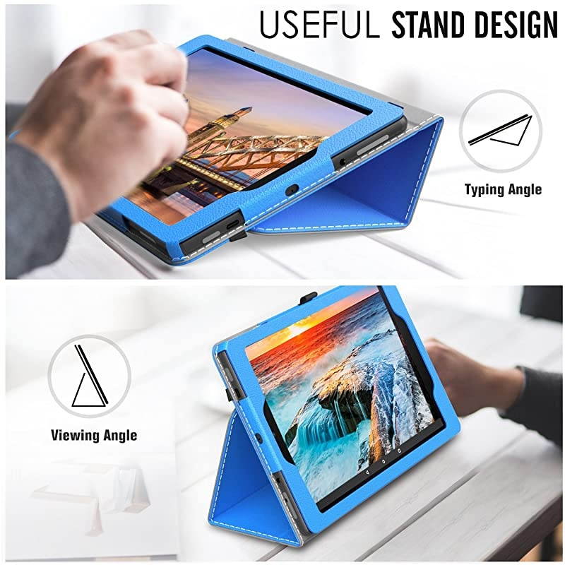 Case for AllNew  Fire HD 10 Tablet 7th Generation and 9th Generation 2017 and 2019 Release Slim Folding Stand Cover with Auto WakeSleep for 101 Inch Tablet Blue