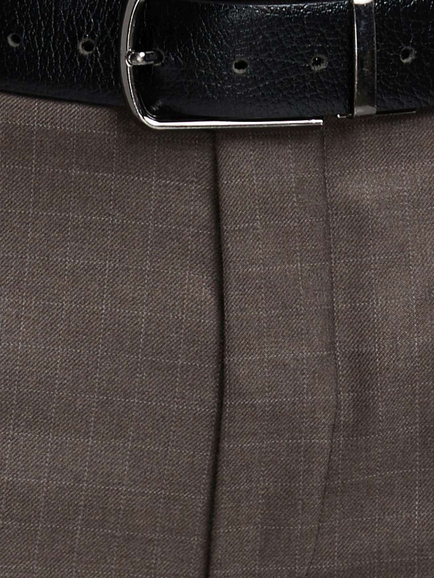 Park Avenue Brown Super Slim Fit Checks Trousers