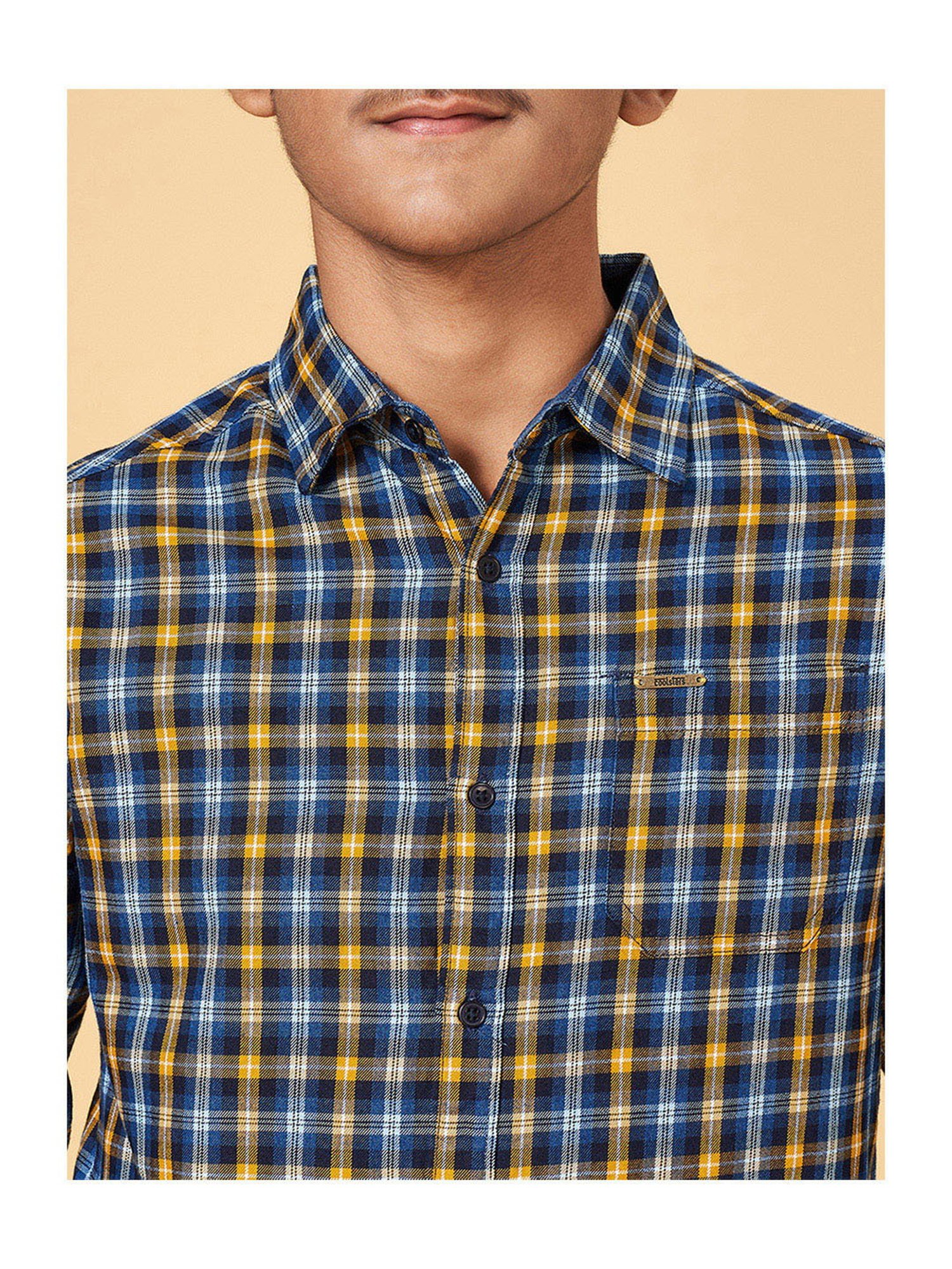 Coolsters by Pantaloons Kids Navy Checks Full Sleeves Shirt