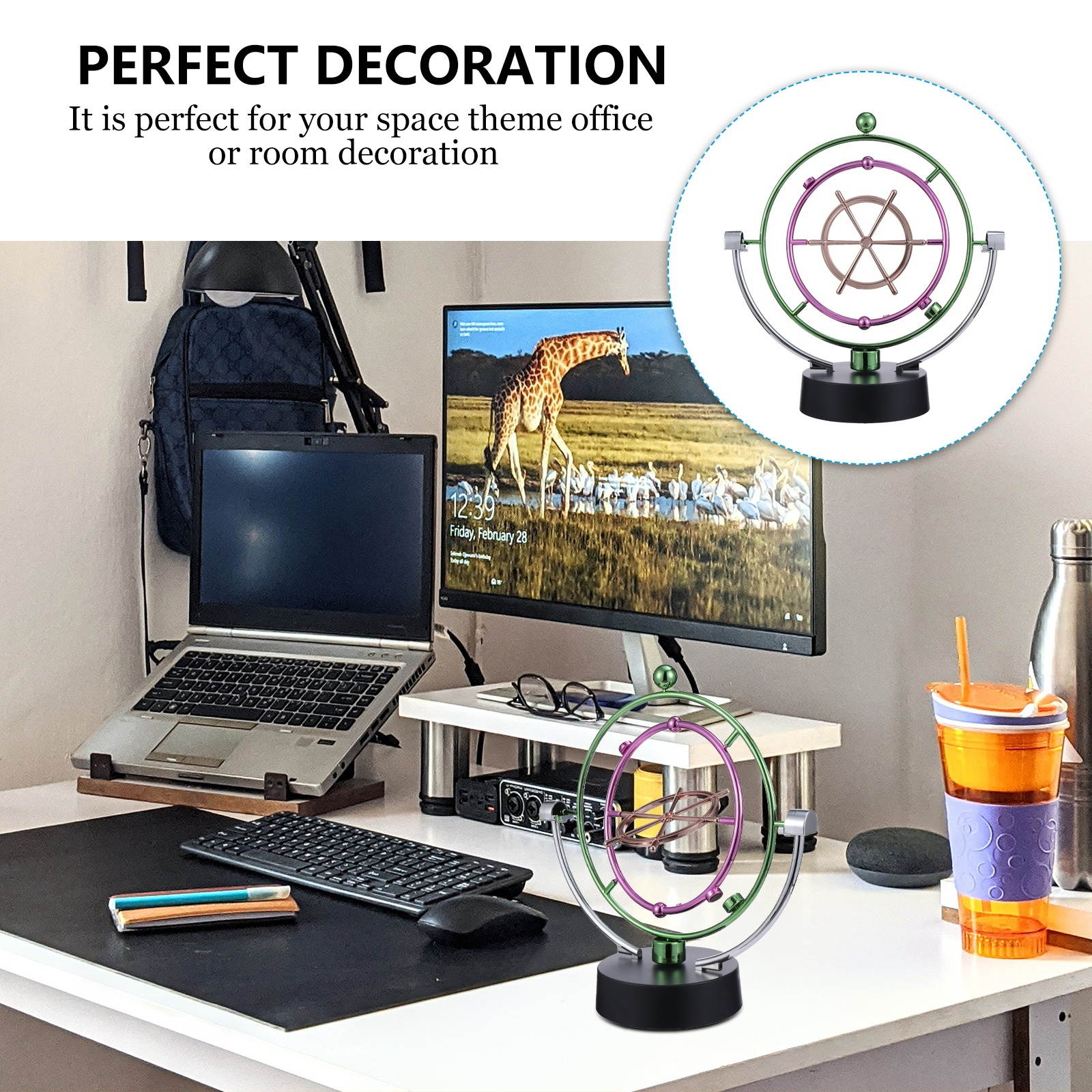 1 Pc Perpetual Motion Instrument Magnetic Tellurian Art Craft Adornment