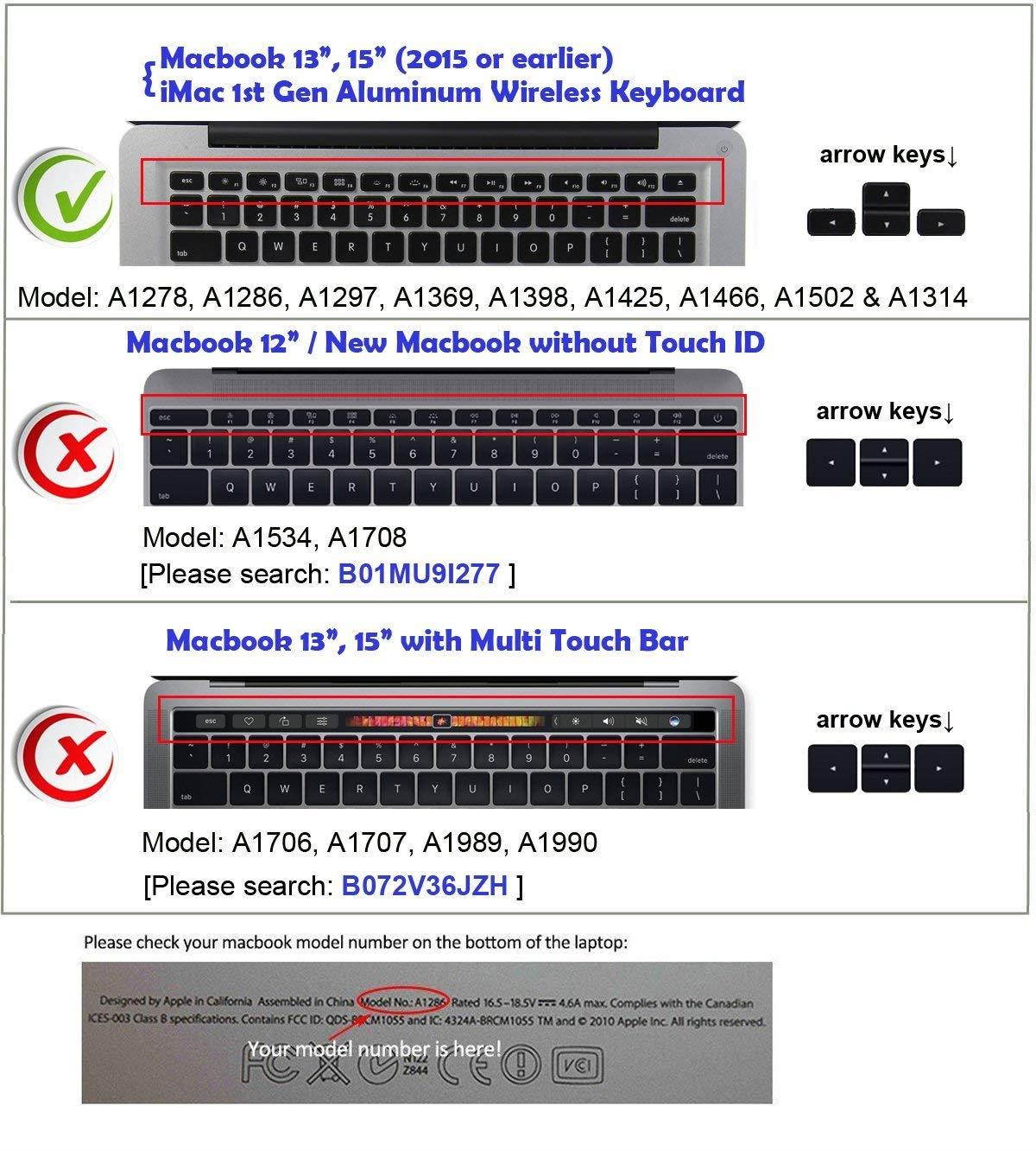 XSKN Macbook Shortcuts Design Series Adobe Hotkey Macbook Hot keys Silicone Laptop Keyboard Skin Cover for Macbook 13" Macbook 13" 15" 17", US&European Layout (Final Cut Pro X)