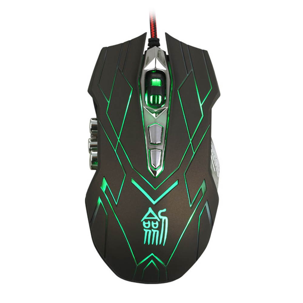 UrChoiceLtd&reg; 2016 iGamer - JS-X9 II 9D 3200DPI 10 Buttons Optical Usb Gaming Mouse CF LOL WOW MMO Wired Mouse Professional Game Office with Headlight and Tail Light-Up
