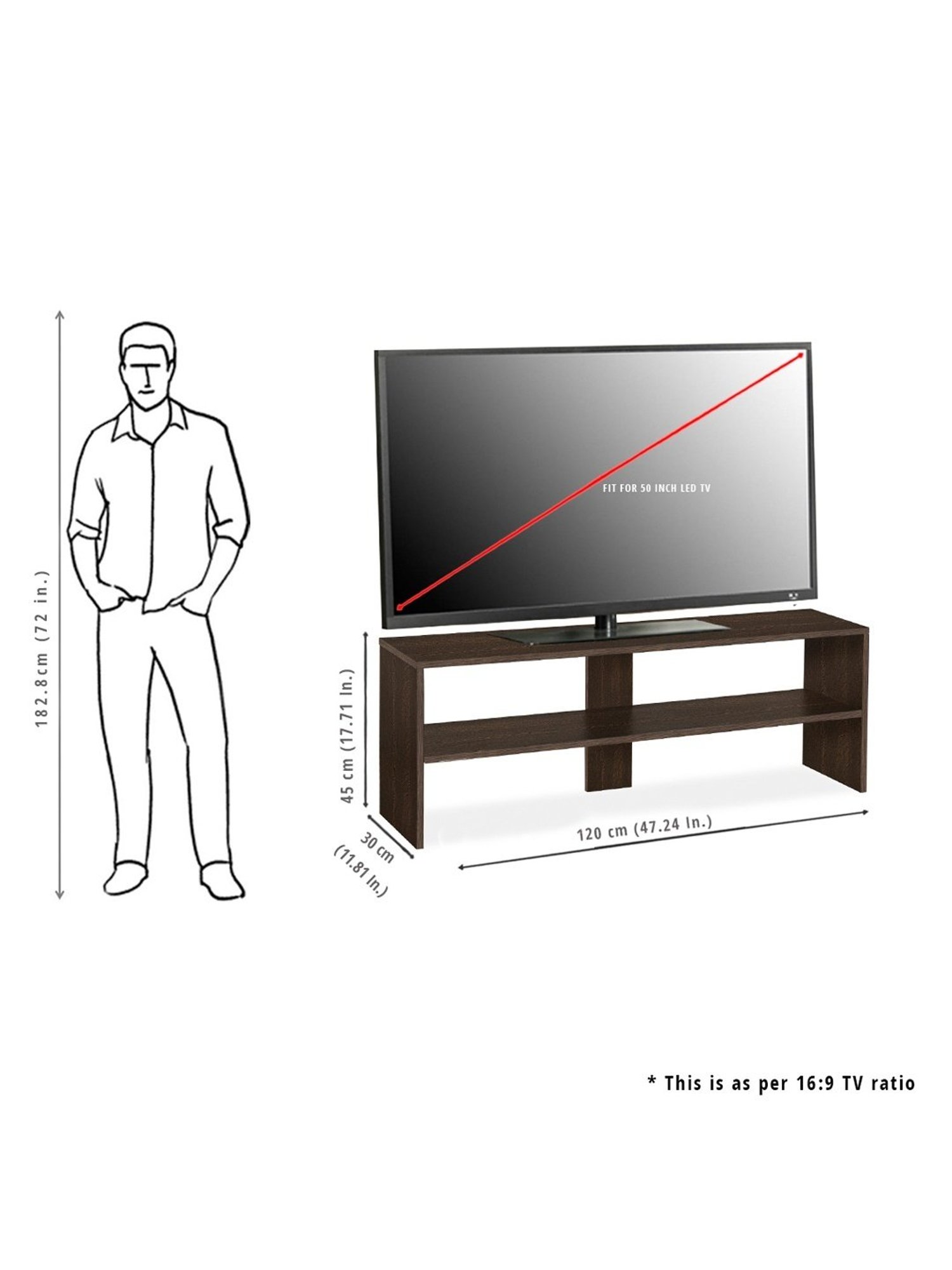 Delite Kom Kai Flowery Wenge Engineered Wood TV Entertainment Unit