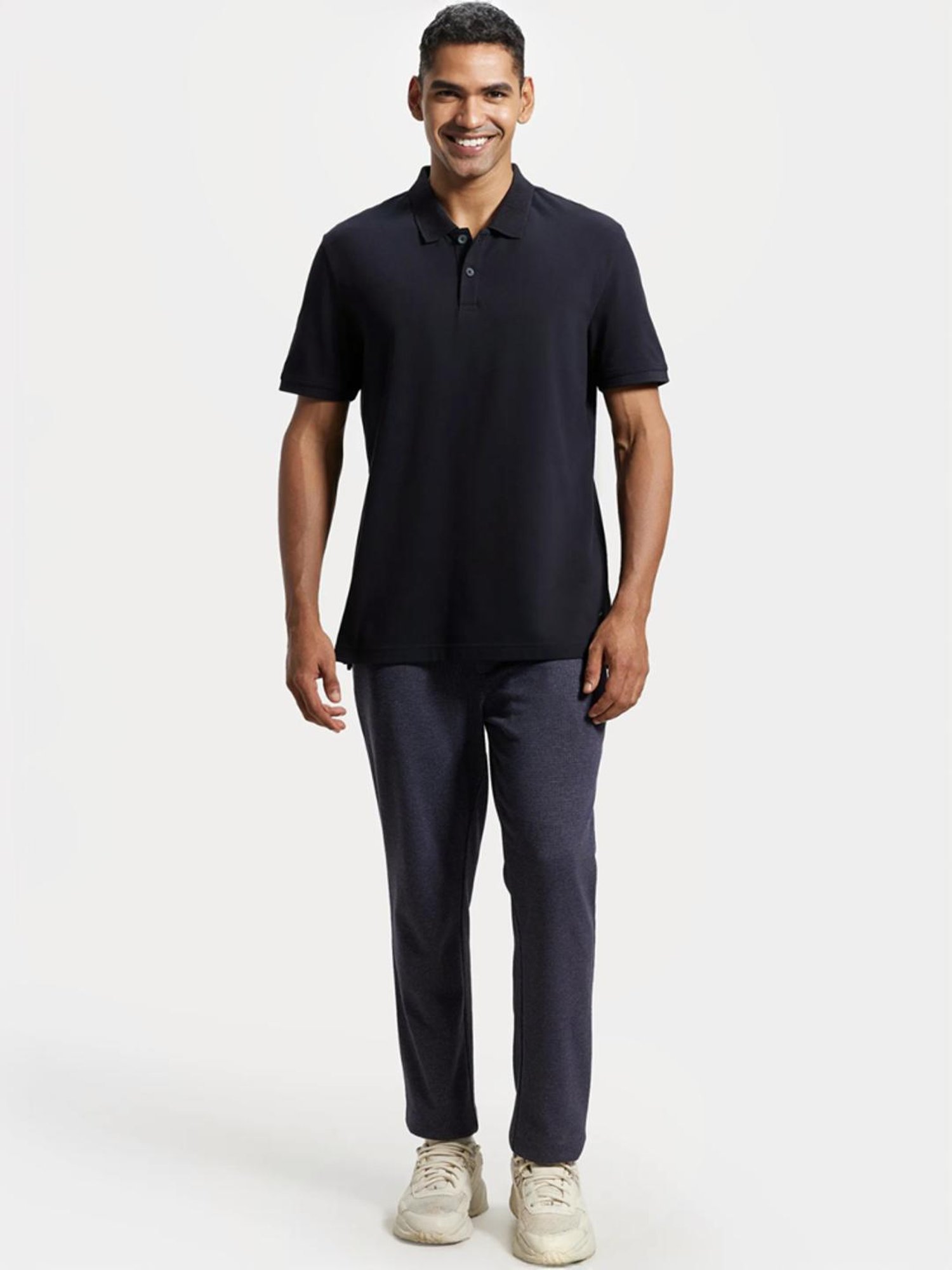 Jockey AM35 Men's Super Combed Cotton Rich Pique Fabric Solid Half Sleeve Polo T-Shirt