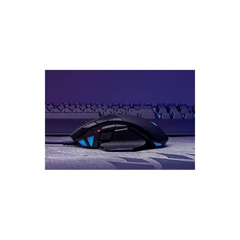 Nightsword RGB, Tunable FPS/MOBA Optical Gaming Mouse (18000 DPI Optical Sensor, Weight System, 10 Programmable Buttons, RGB Multi-Colour Backlighting) - Black