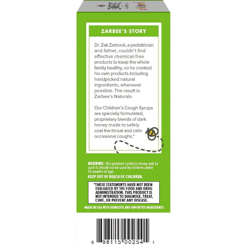 Zarbee's Naturals Children's Cough & Mucus Reducer Syrup - Natural Grape - 4 fl oz