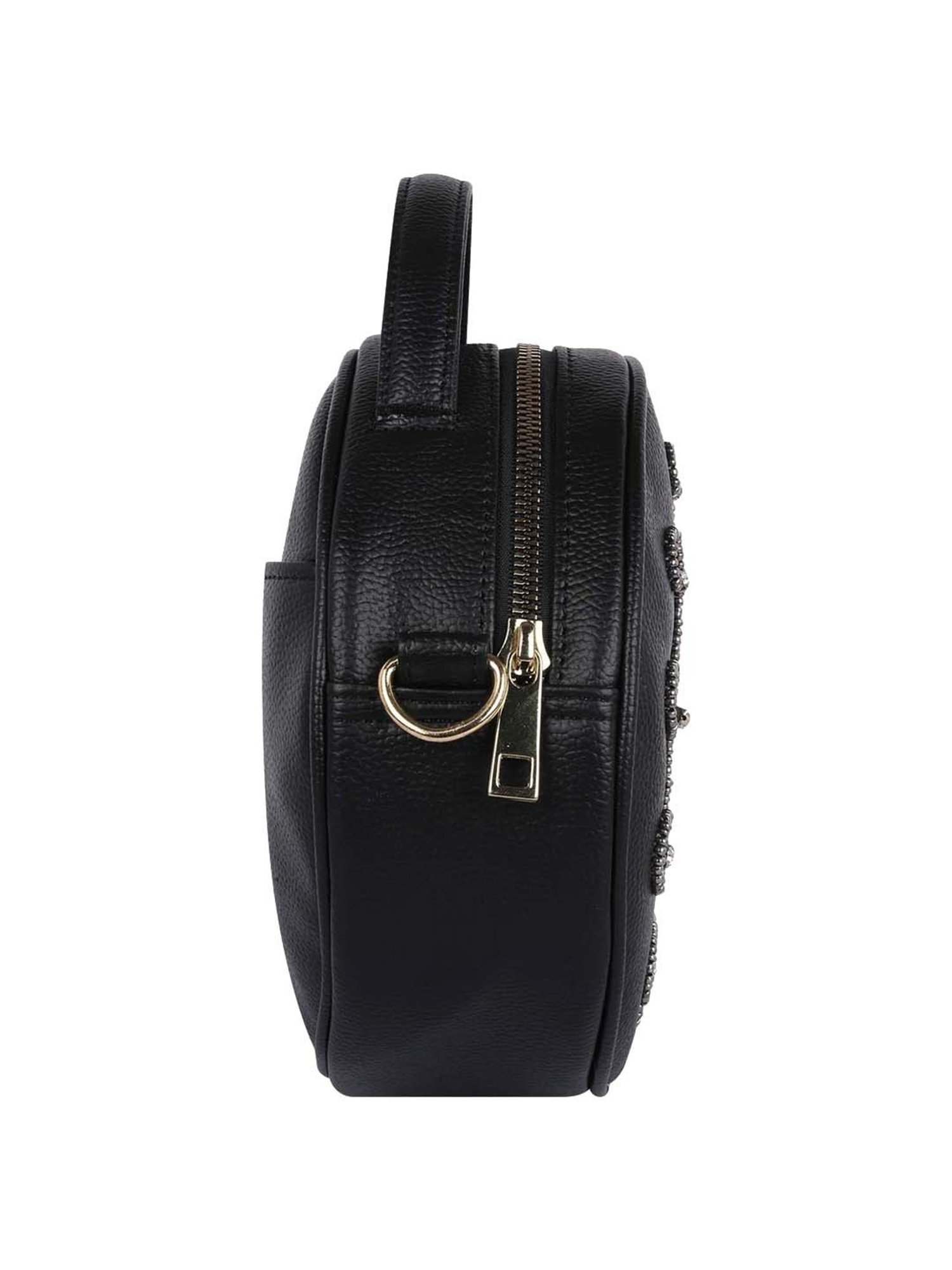 Bagsy Malone Black Embellished Medium Sling Handbag