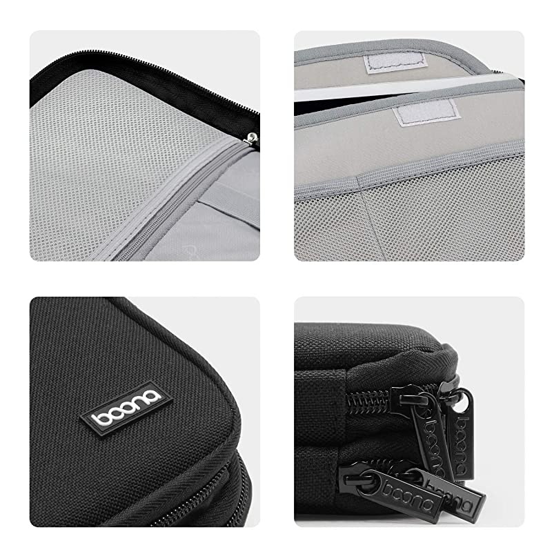 Travel Cable Bag Cord pouch Electronic Organizer Universal Cable Organizer Electronics Accessories Cases for Cables, Charger, Phone, USB, SD Card and ipad air (Large Single-Layer, Black)