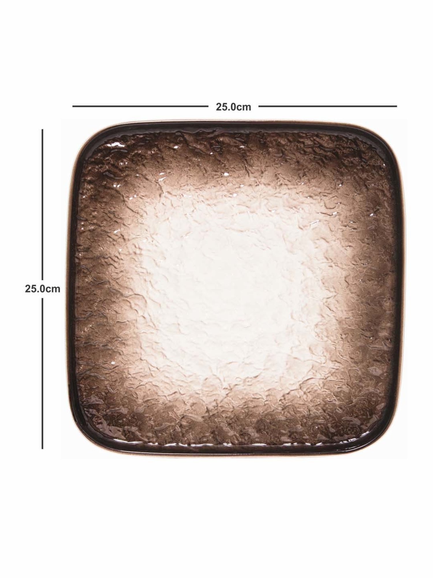 White Gold White & Brown Porcelain Square Snack Platter