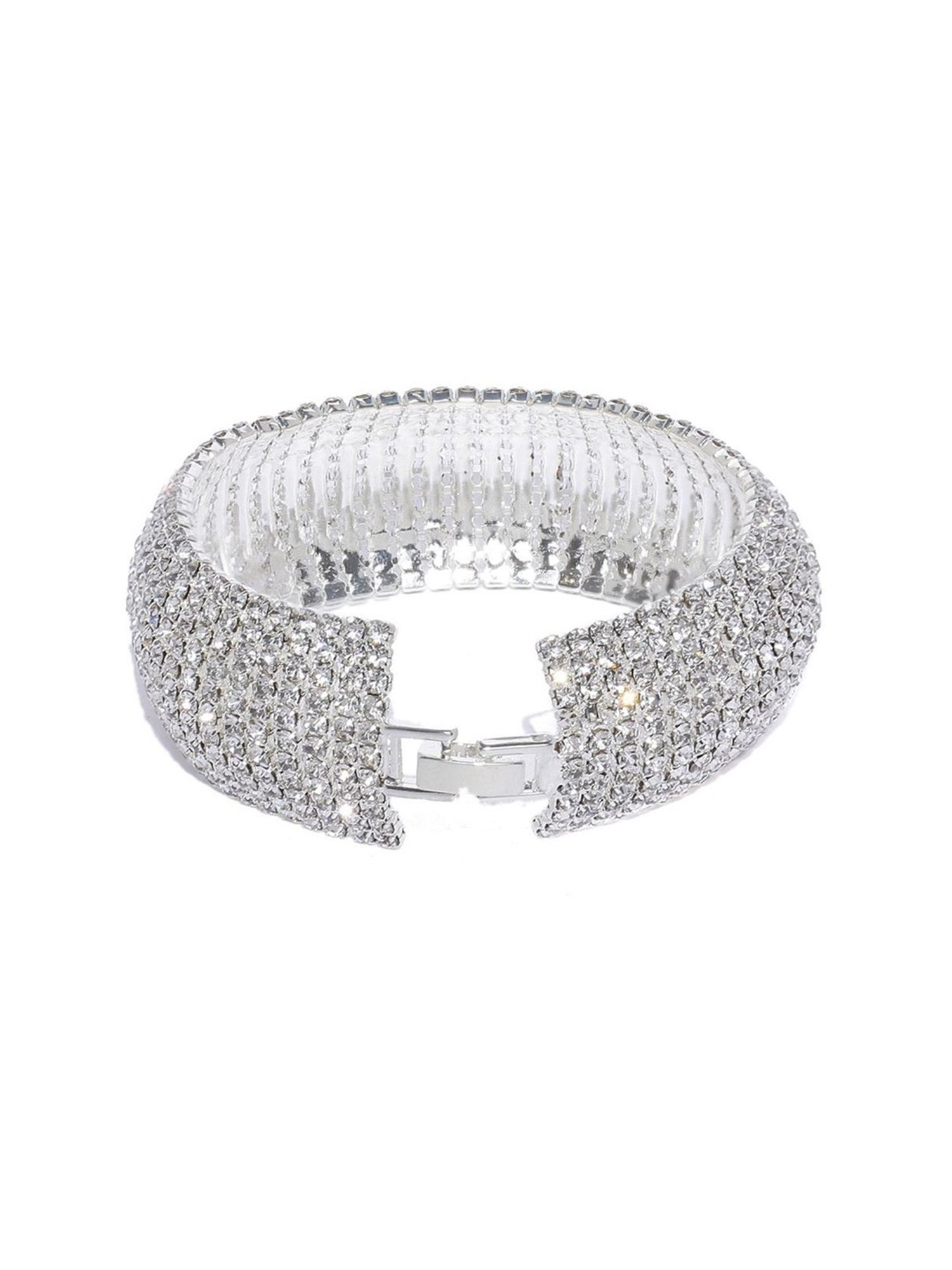 YouBella Silver-Plated Stylish Latest Crystal Classic Bracelet