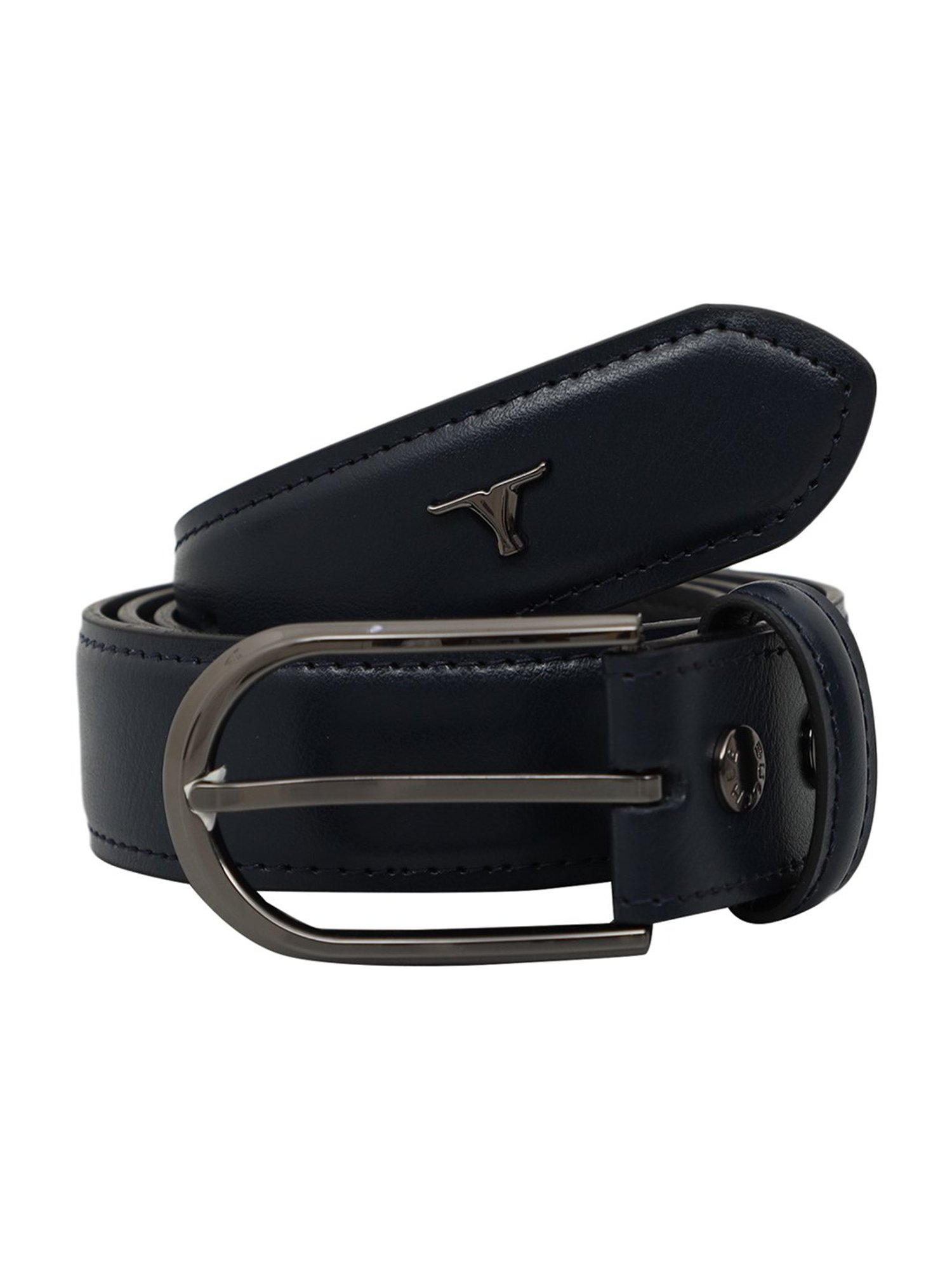 BULCHEE Blue Leather Formal Belt for Men