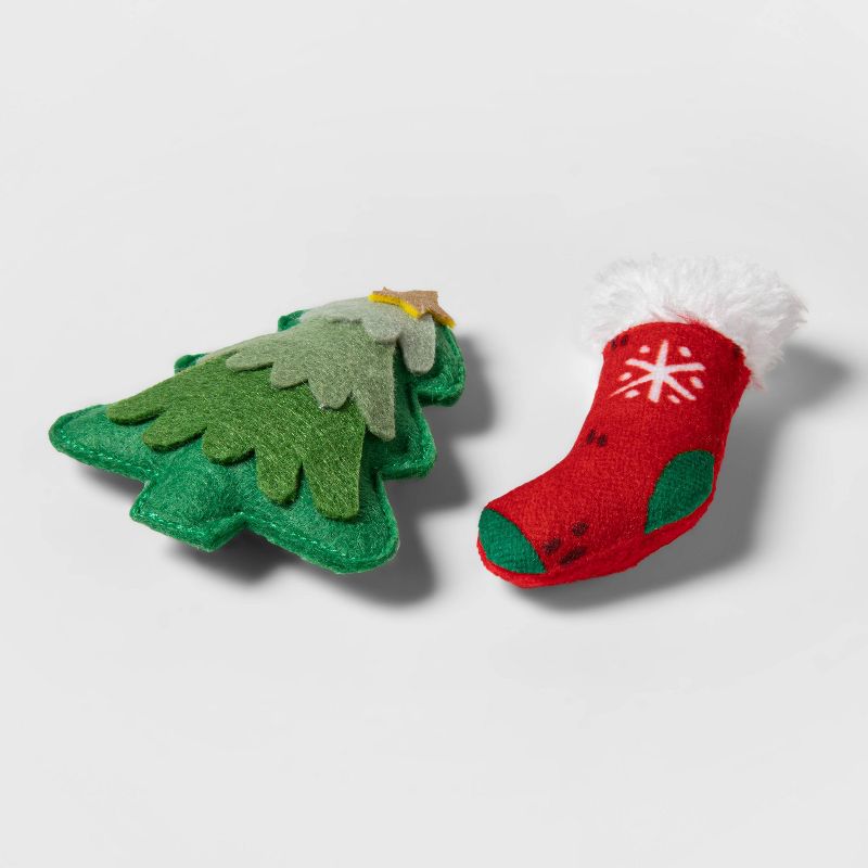 Tree & Stocking Holiday Cat Toy - 2pk - Wondershop™