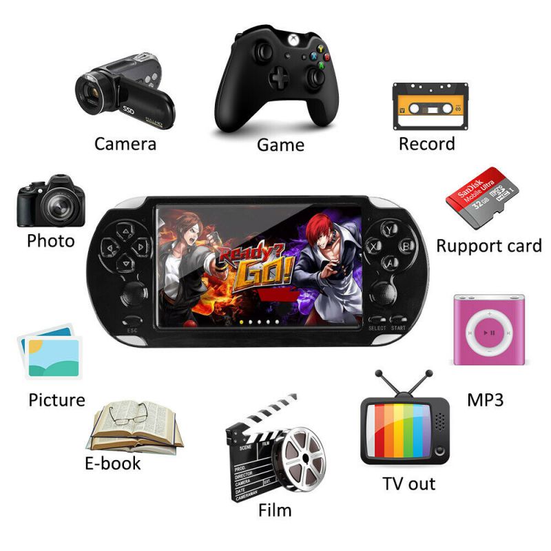 Handheld Game Console, Portable Video Game Console 5.0 Inch 32GB Built in 3000 Classic Retro Game Console with Camera , Support GBA / GBC / GB / SEGA / NES / SFC / NEOGEO X9