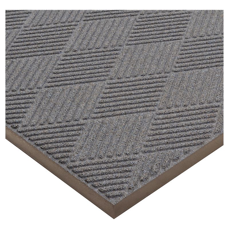 1'4"x2'4" Rectangle Indoor and Outdoor Polyurethane Floor Mat Black - PiccoCasa