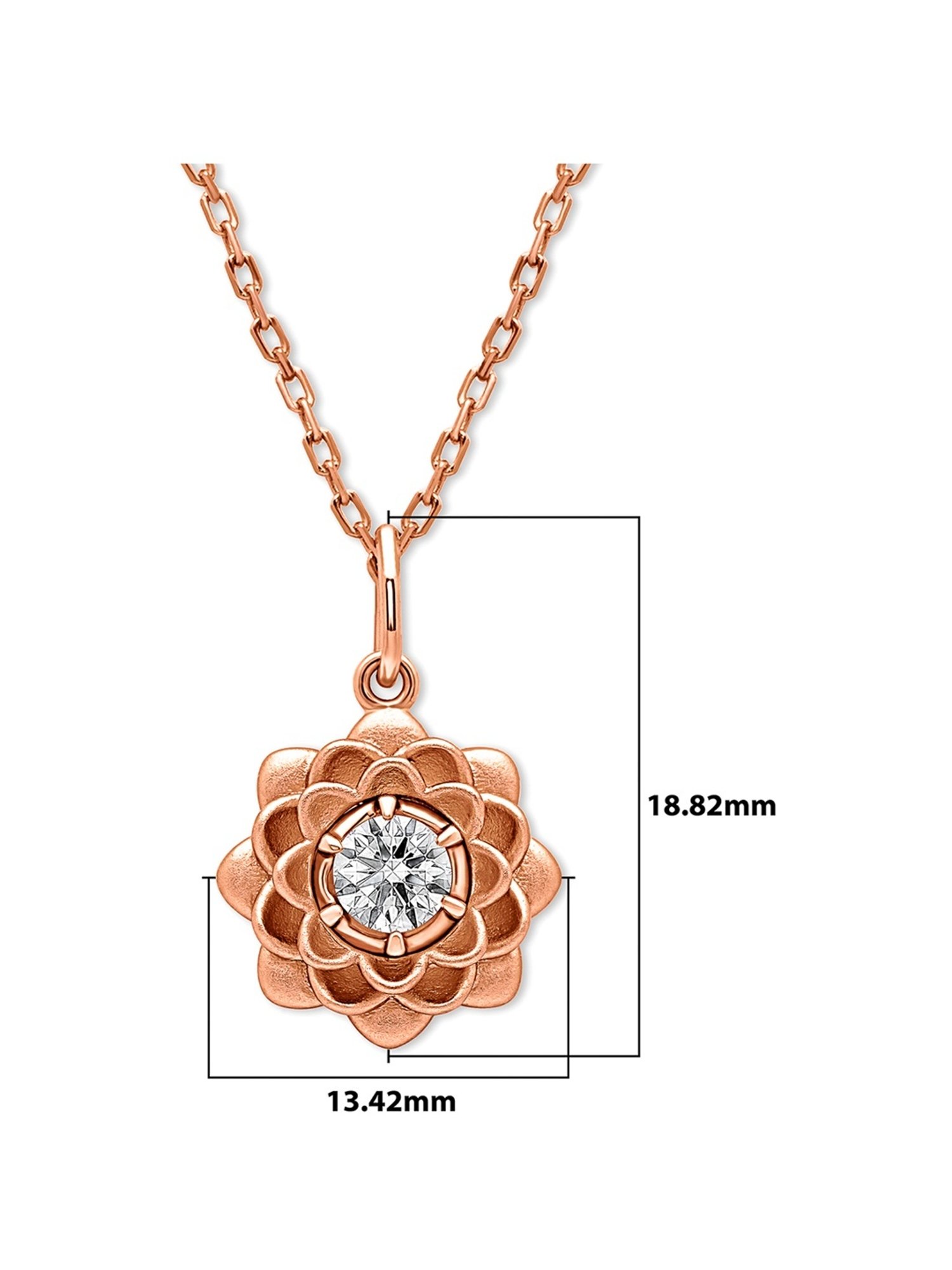 Silberry 92.5 Sterling Silver Rose Gold Floral Petal pendant