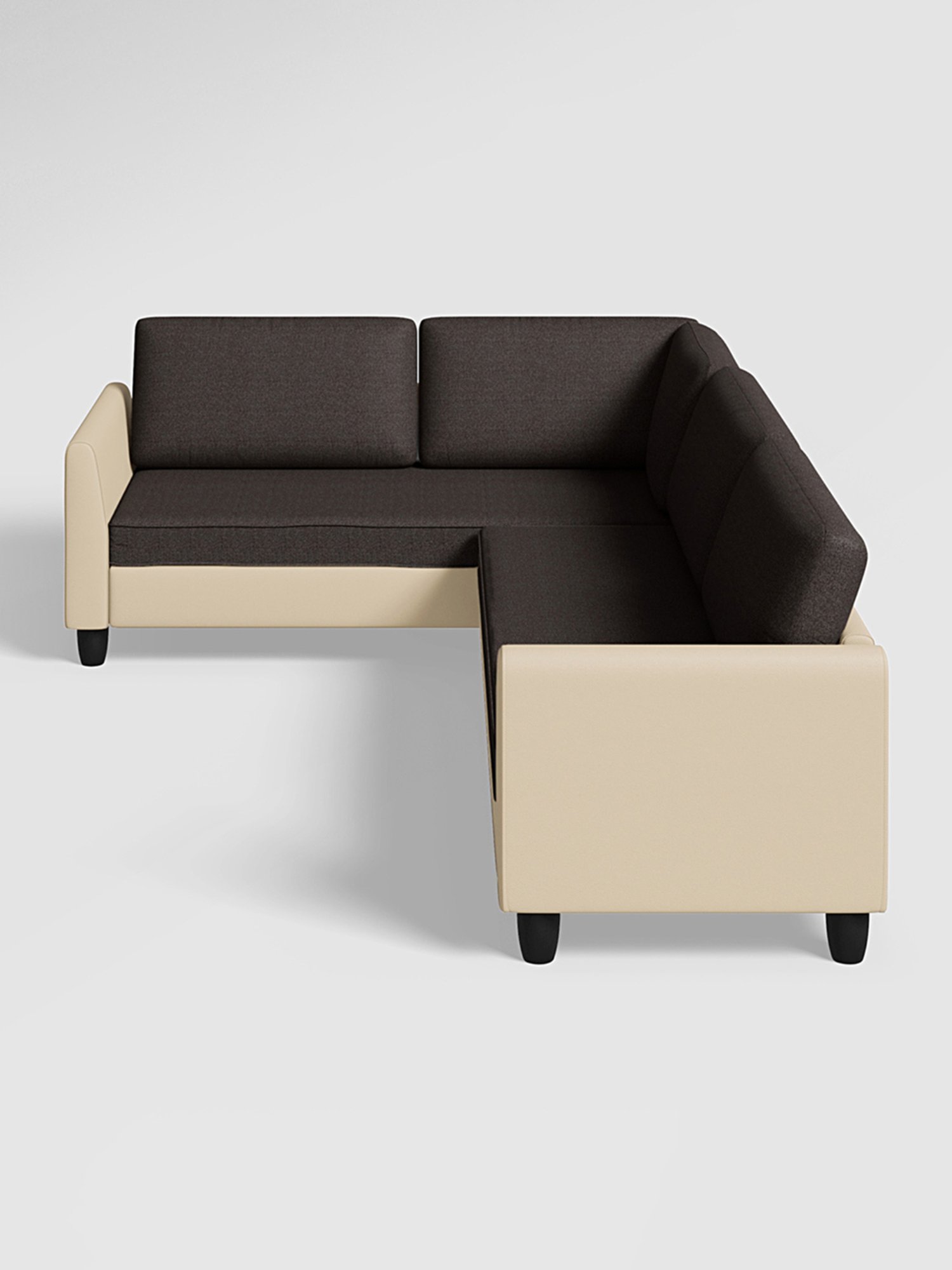 Durian Berry Black Premium Leatherette 2 Seater Sofa