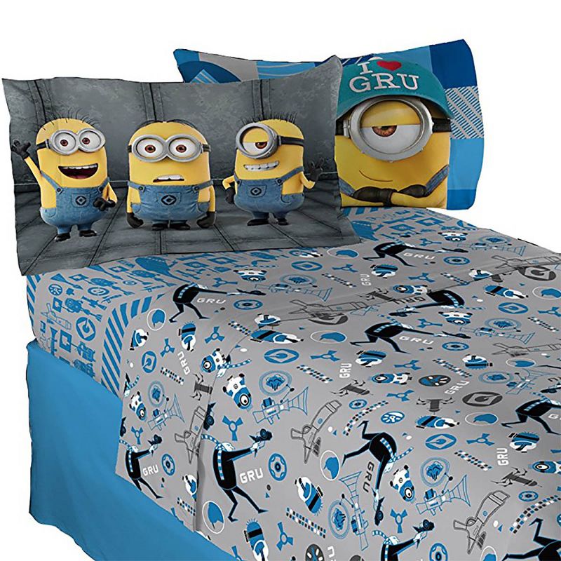 4pc Minions Full Sheet Set Follow Mel Bedding Accessories - Despicable Me..