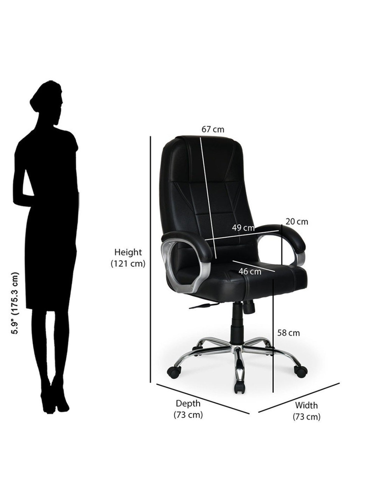 Nilkamal Mega Black Engineered Wood Office Chair