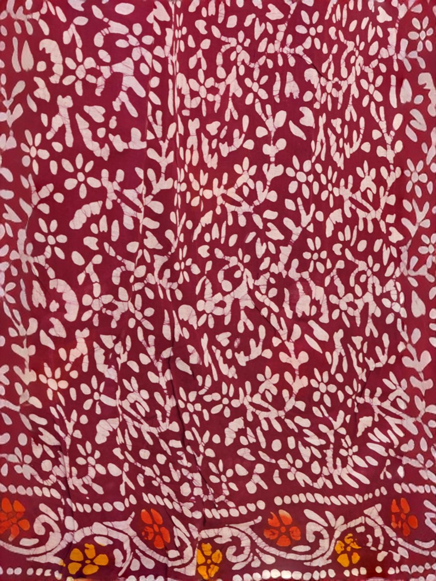 Unnati Silks Maroon Cotton Printed Saree With Unstitched Blouse
