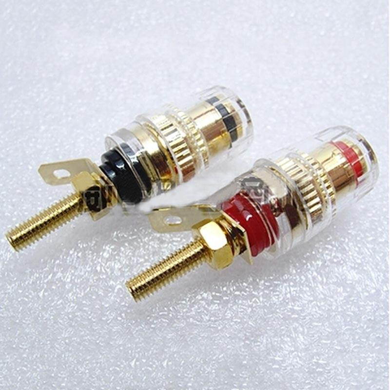 A pair(Red+Black) Banana connector Copper Binding Post banana plug sockets for Loudspeakers Terminal Connector New