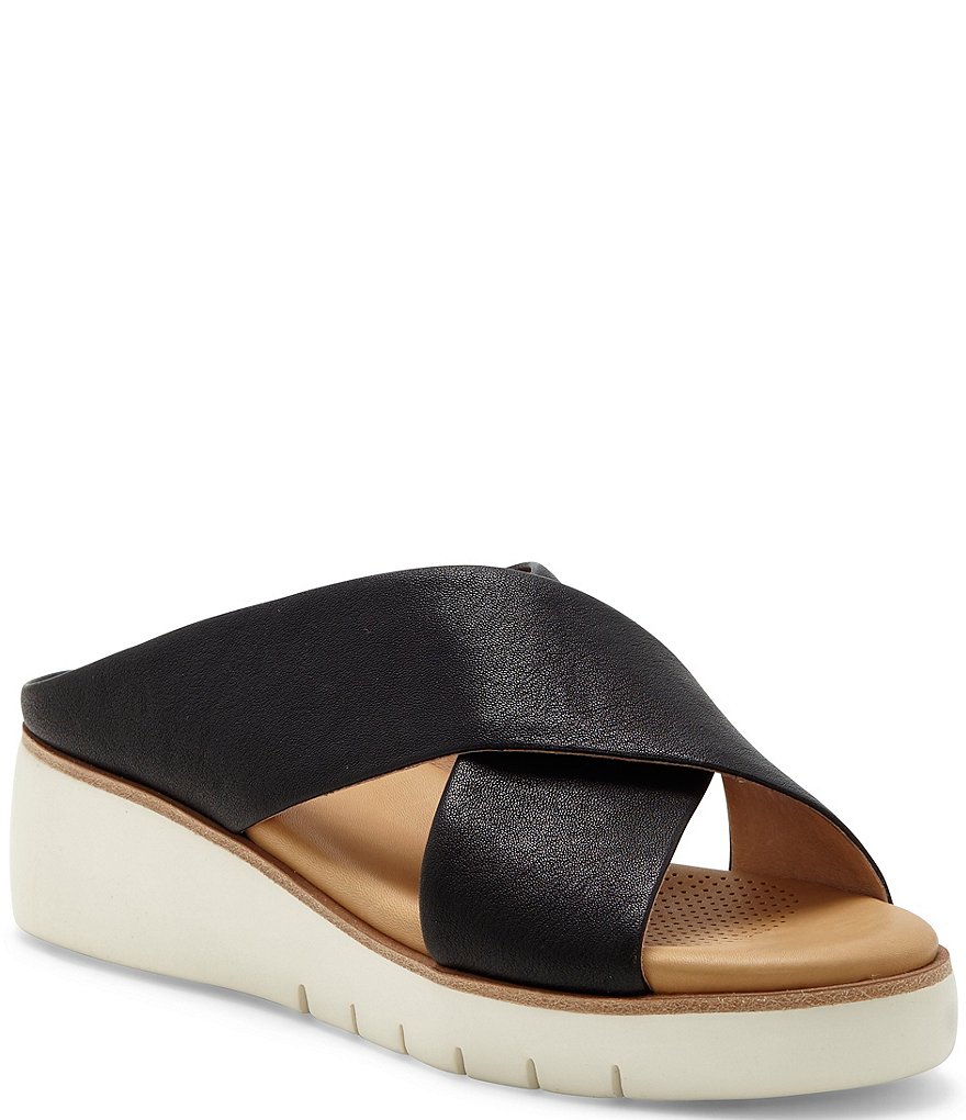 CC Corso Como Bilanka Leather Platform Wedge Sandals