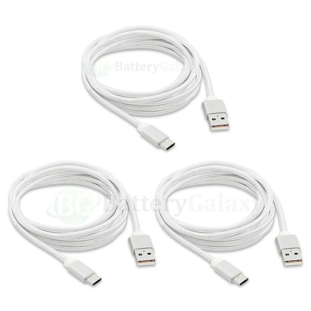 1-100 Lot Micro USB Nylon Braided Cable for  Galaxy S5 S6 Edge/Core Prime