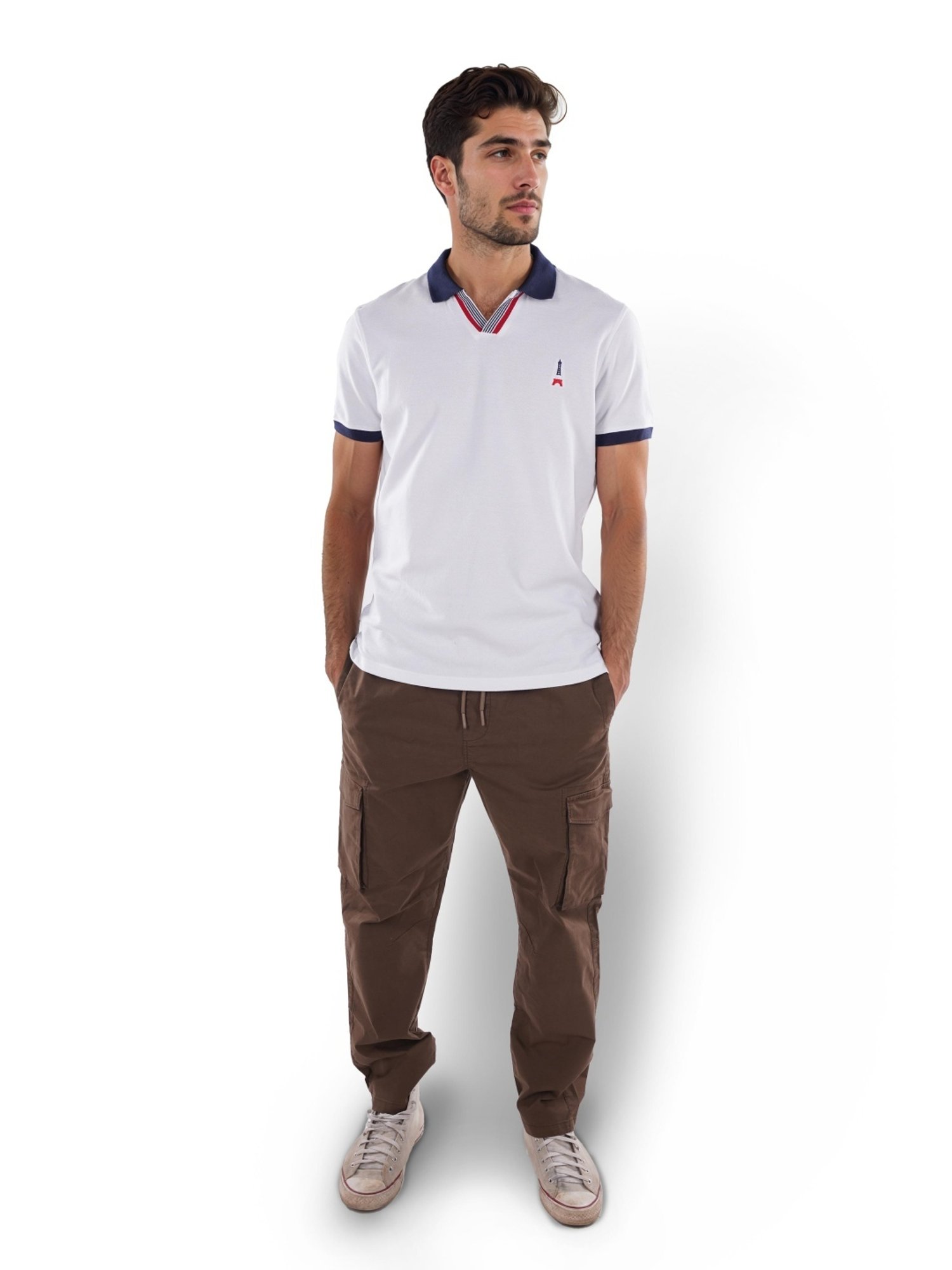 Celio* White Regular Fit Polo T-Shirt