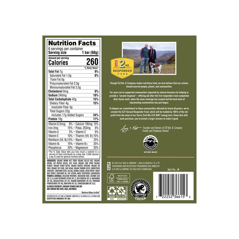 CLIF Bar Sierra Trail Mix Energy Bars - 6ct