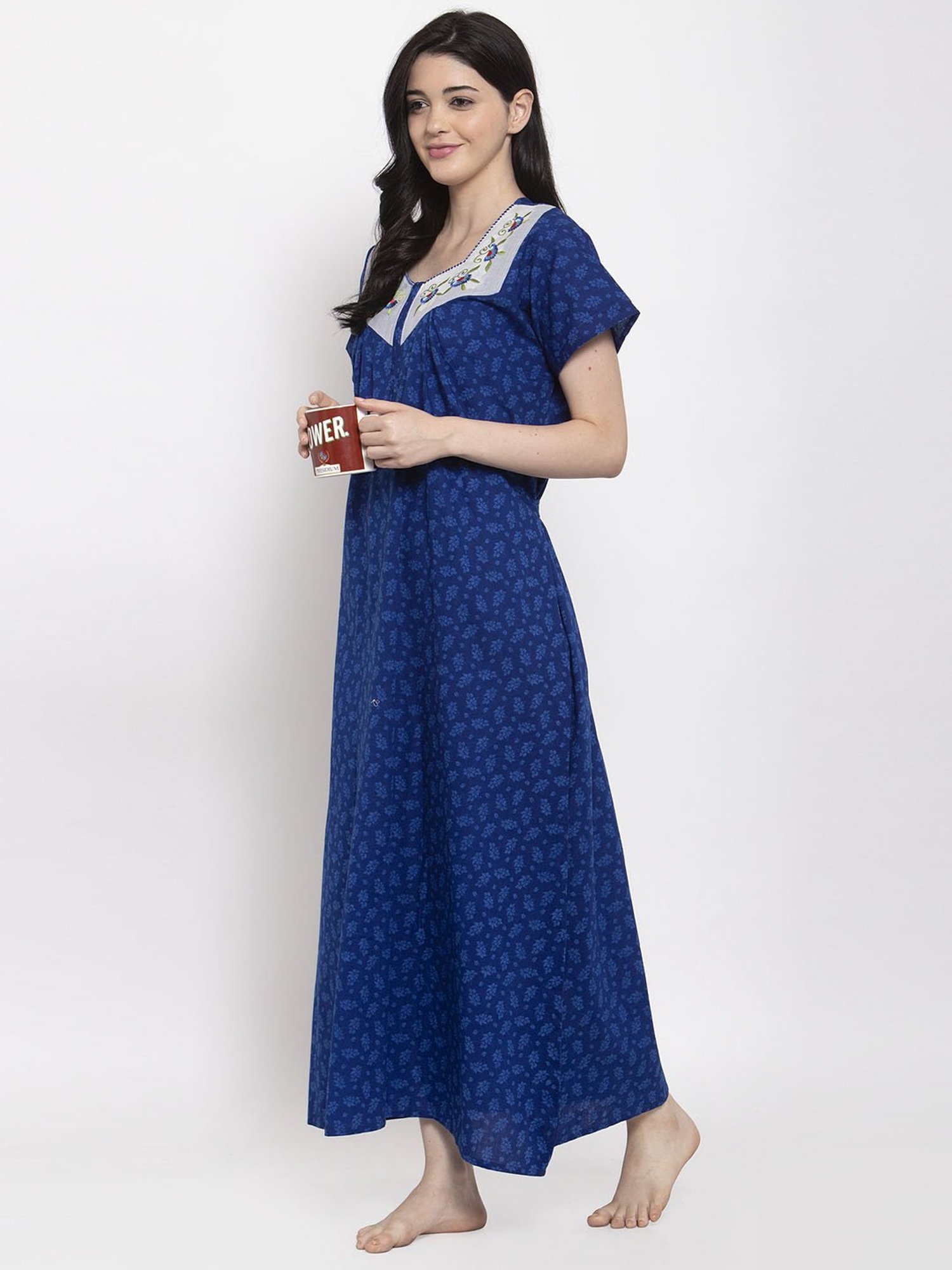 Secret Wish Blue Printed Nighty