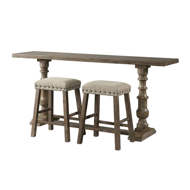 Set of 2 Oak Creek Upholstery Backless Barstools Brown - Lane Home Furnishings