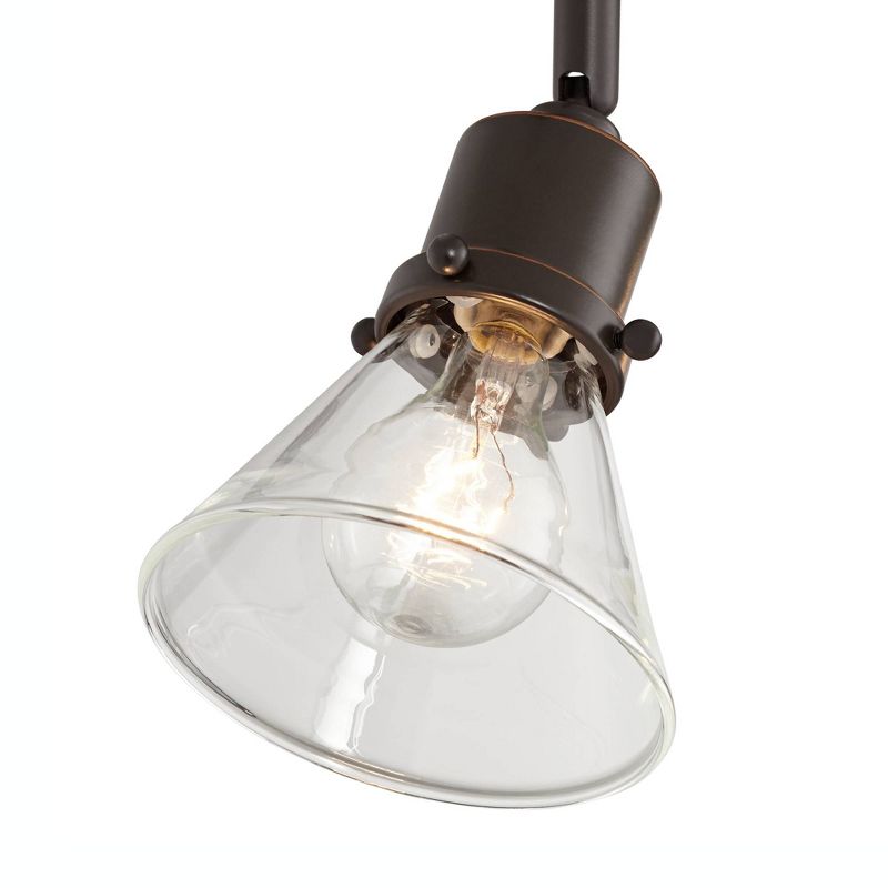 Pro Track Leila 3-Light Bronze Clear Glass Track Fixture